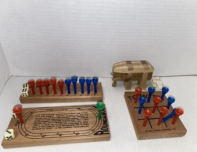 Vintage Lot of 5 Brain Teasers Wood Puzzle Games Elephant 1960 - 1987 - Image 1 of 4