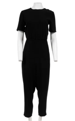 Mono de crepé Max Mara para mujer IT 46 US 12 negro acetato Roper Jumper Foto 1 de 4