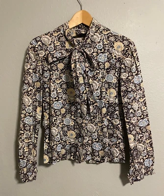 Top vintage hecho a mano para mujer talla mediana floral pradera cottagecore victoriano años 70 Foto 1 de 4