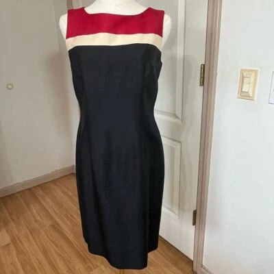 Vintage Talbots Sz 6P Elegant Sheath Dress Silk Party Minimalist Chic OfficeCore - Image 1 of 4