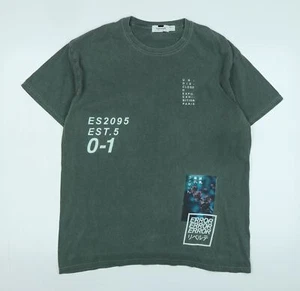 Topman Mens Green Cotton T-Shirt Size S Crew Neck - Picture 1 of 10