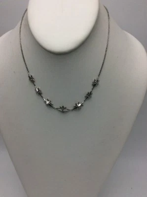 $115 MICHAEL KORS SILVER PLATED STARBURST PAVE CHOKER MKD12 - Image 1 of 4