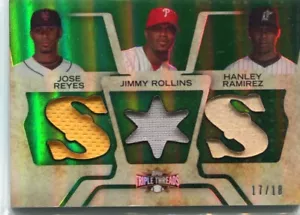 2008 Topps Triple Threads - JIMMY ROLLINS Hanley Ramirez JOSE REYES - Jersey /18 - Picture 1 of 1