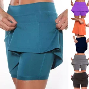 Womens Mini Skirts Dress Summer Ladies High Waist Sports Skort Gym Yoga Shorts - Picture 1 of 16