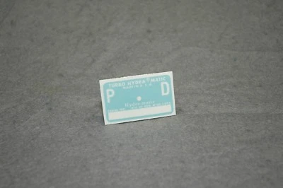 Pontiac Firebird Turbo Hydramatic 400 1967 calcomanía "PD", azul Foto 1 de 3