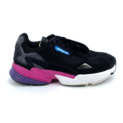 Para mujeres 7 Adidas Originales Falcon Negro Púrpura Rosa Informal Zapatos para Caminar CG6219 Foto 1 de 4