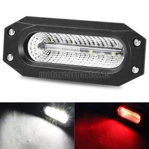 1PC 7in LED Work Light Bar Reverse Rear Brake Flush Mount Red White Driving Pod - Picture 1 of 10
