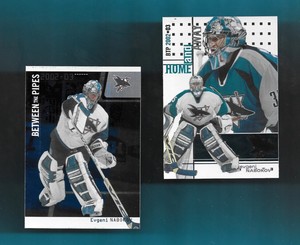 THE SET! 2002-03 Between The Pipes BASE/HOME-AWAY # 9/146 EVGENI NABOKOV SHARKS!