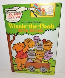 LIBROS DE ORO DE DISNEY WINNIE POOH SE PREPARA DE COLECCIÓN LIBRO PARA COLOREAR PINTURA 1979 - Imagen 1 de 4