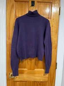 Girocollo donna viola etichetta Ralph Lauren viola cashmere vecchio denaro DIFETTO - Foto 1 di 6