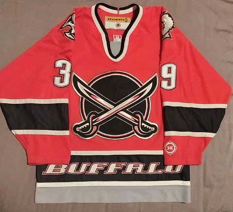 ⚔️Vintage🦬DOMINIK HASEK Buffalo Sabres Butterknives alternate Jersey koho M NHL Cover