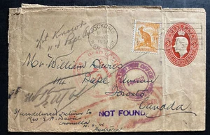 1951 Rockdale Australia Stationery Censored Cover To Toronto Canada - Picture 1 of 2