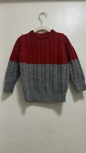 Mini Boden Wool Blend Colorblock Crew Neck Pullover Knit Sweater Boys Sz 3-4Y - Picture 1 of 7