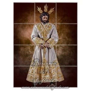 Retablo de 12 azulejos de Nuestro Padre Jesús de la Paz de Sevilla - Imagen 1 de 2