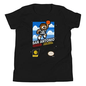 Camiseta deportiva de baloncesto de los San Antonio Spurs retro de 8 bits de Nintendo joven niño niño niño niño - Imagen 1 de 16