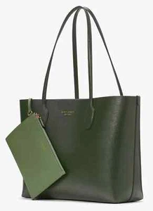 Kate Spade Bleecker große Ledertasche militärgrün KC921 neu mit Etikett $ 248 UVP - Bild 1 von 5