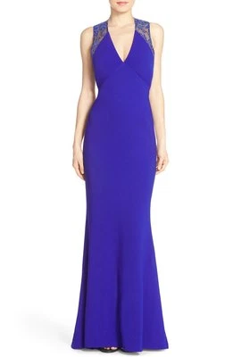 JS Collections Illusion Back Ottoman Gown (size 12) - Image 1 of 3