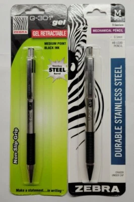 Zebra M301 0,5 мм механический карандаш и G301 выдвижной 0,7 мм гель ручка комплект - Изображение 1 из 3