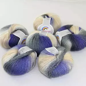 C New 6Skein*50g Cashmere Wool Rainbow Wrap Shawl Knitting Hand Knitwear Yarn 15 - Picture 1 of 24
