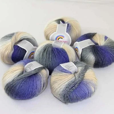 C New 6Skein*50g Cashmere Wool Rainbow Wrap Shawl Knitting Hand Knitwear Yarn 15 - Image 1 of 4