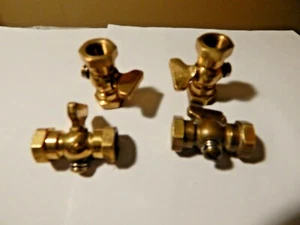 UN LOTE (4) 1/4" NPT Tee Handle Latón Drenaje Mascota Válvula de Pollo  - Imagen 1 de 3