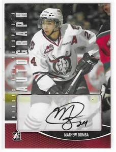 2012-13 IN THE GAME HEROES & PROSPECTS MATHEW DUMBA AUTO #A-MD RED DEER REBELS - Picture 1 of 2