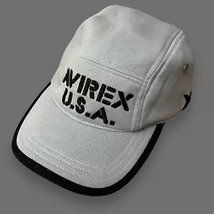 Avirex EE. UU. Vintage Deadstock 2000’s gorra de béisbol logotipo hechizo 5 paneles campamento gris - Imagen 1 de 4