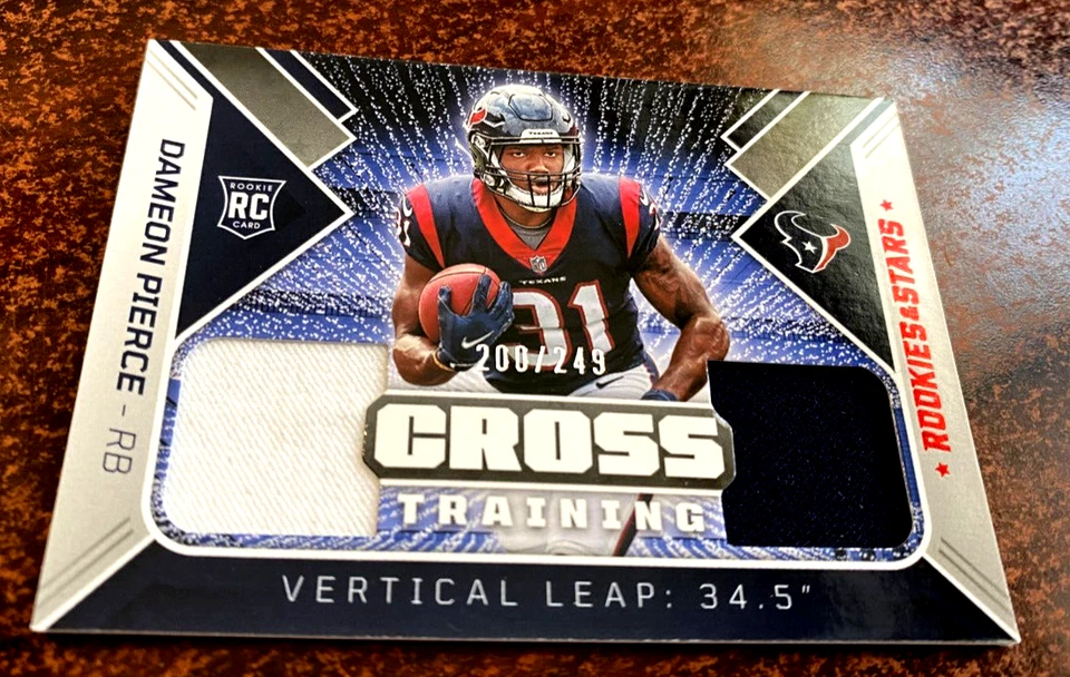 2022 ROOKIES & STARS DAMEON PIERCE Dual Jersey CROSS TRAINING RC #d /249 TITANS - Image 1 of 2