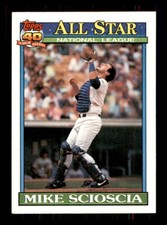 1991 Baseball Topps Mike Scioscia Los Angeles Dodgers #404 AS LL