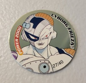 Cyborg Frieza 27/40 -GOLD DBZ Tazo Dizk - Series 1 - 2000 Power *Free Tracking*.