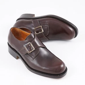 Silvano Lattanzi Dark Brown Single Buckle Monk Strap US 7.5 Dress Shoes NIB - Picture 1 of 7