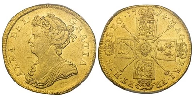 GREAT BRITAIN. Anne. 1714/3 Two Guineas. PCGS XF45. S-3569; Fr.-319. - Image 1 of 2