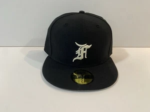 New Era x Fear Of God FOG 59Fifty 5950 Black White Fitted Hat Cap NWT 7 1/2 - Picture 1 of 6