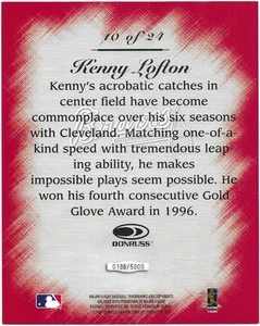 Kenny Lofton 1997 DONRUSS STUDIO MASTER STROKES 8X10 JUMBO CARD 10of24 Braves SP - Picture 1 of 2