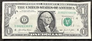 2021 Cleveland $1 Bill Trinary Low Sum Snake Eyes 11 Four 0’s Dated 2033 - Picture 1 of 2