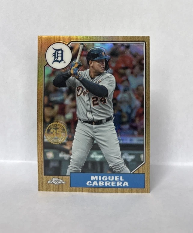 2022 Topps Chrome Miguel Cabrera 1987 Topps #87BC-3 Detroit Tigers - Image 1 of 2