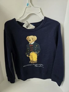 Kids Polo Bear Ralph Lauren Navy Sweatshirt Size 8. new with tags - Picture 1 of 3