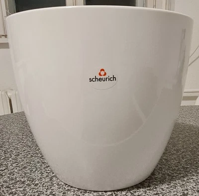 großer weißer Pflanzenübertopf von Scheurich, neu, 23 cm hoch, Durchmesser 25 cm - Bild 1 von 2