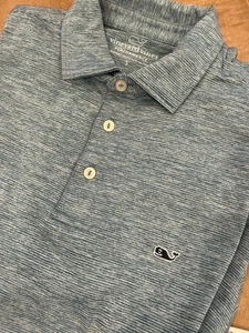 Vineyard Vines Polo Shirt Mens Small Performance Stretch Striped Whale Golf - Picture 1 of 10