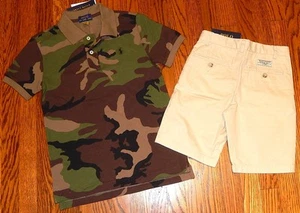 POLO RALPH LAUREN AUTHENTIC TODDLERS BOYS BRAND NEW ORIGINAL 2Pc SET Size 4, NWT - Picture 1 of 7