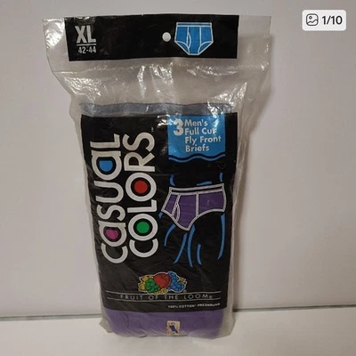Paquete de 3 calzoncillos completos Fruit of the Loom 1992 colores informales frente volador XL para hombre Foto 1 de 4