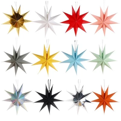 Large Hanging Star Party DIY Paper Lamp Shade Lantern Christmas Xmas Tree Decor - image 1 of 4