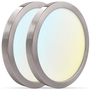 Luxrite 7 Inch LED Flush Mount Light 5CCT Dimmable ETL Brushed Nickel 2-Pack - Picture 1 of 7