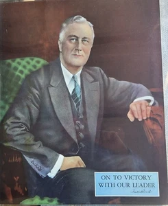 Orig. 1942 FDR Franklin D Roosevelt Auf zum Sieg mit unserem Führer WWII Poster - Bild 1 von 5