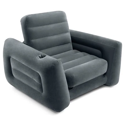 Intex Inflatable Pull Out Sofa Chair with Twin Sized Air Bed Mattress (Open Box) - Image 1 of 4