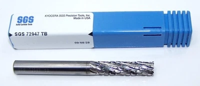 72947 TB Kyocera SGS 1/4" Carbide CFRP Router Square End TiB2 Coated 0.250" Diam - Image 1 of 3