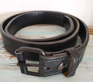 Bigfoot Gun Belts Mens 36 Black Leather VERY THICK HIGH Quality USA Black Buckle - Picture 1 of 22