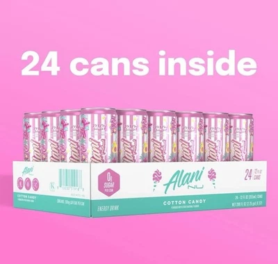 Alani Nu Limited Edition Cotton Candy 12 oz Cans (24 Pack) 05/27