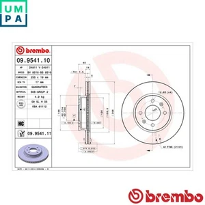 2x BRAKE DISC 09.9541.11 FOR HYUNDAI GETZ G4ED 1.6L D4FA 1.5L G4EE 1.4L 4cyl - Picture 1 of 7