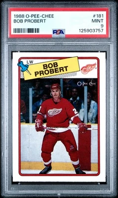 1988 O-PEE-CHEE #181 BOB PROBERT ROOKIE RC PSA 9 - Image 1 of 2